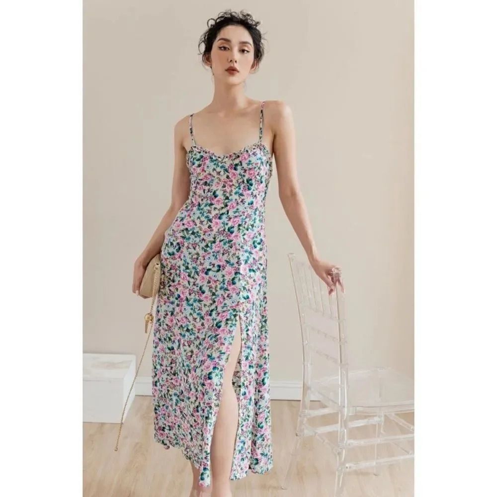 ZARA FLORAL PRINTED MIDI DRESS